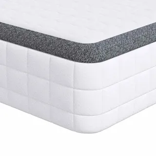 vidaXL Matratze Weiß und Grau 90 x 200 cm Bonell Feder