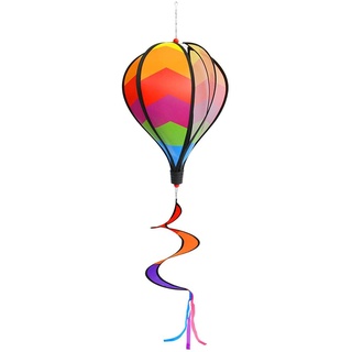 Yajexun WANGQ Windspiel Ballon, Windrad Heißluftballon, Regenbogen-Heißluftballon, Twist Rainbow Mit Lockigen Schwanz, Wetterbeständig, Mehrfarbig, Attraktiver Twist Garden Wind Spinner