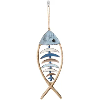 Holz Maritime Deko Fische, Holz Fische Anhänger, Holzfische Maritime Wanddeko Hängedeko, Hänger Fisch mit Schnur zum Aufhängen Deko, Maritime Hängedeko für zu Hause