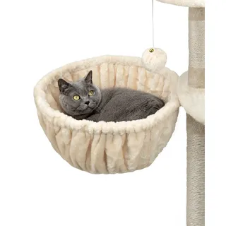 LIONTO Liegemulde für Kratzbäume, Liegefläche mit stabilem Metallrahmen & Stoffbezug, 40 cm Tiefe, beige