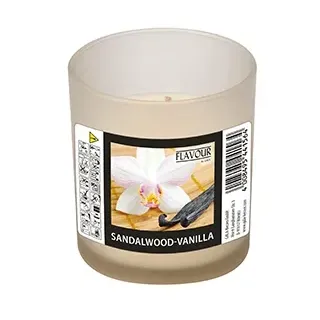 Papstar Duftkerzen im Glas, Sandalwood Vanilla, Ø 70 mm · 77 mm, "Flavour" 6 Stück