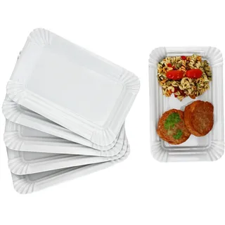 Mambocat Pur Pappteller 24,5x16 cm weiß 6er Set