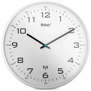 MEBUS Funk Wanduhr 13080  weiß