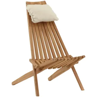 Gardenson Loungesessel, Gold, Holz, Teakholz, 86x100x68 cm, Loungemöbel, Lounge-Sessel