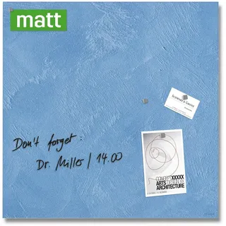 SIGEL Premium Glas-Magnettafel 48x48 cm blau, matt