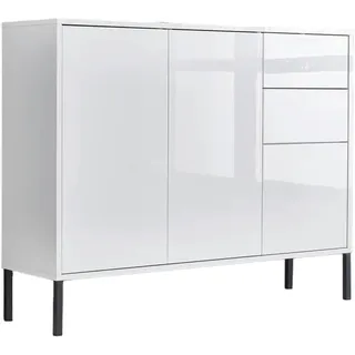 BMG Möbel Kommode Mailand 10 105,5 x 86 x 33 cm Weiß