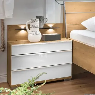 Wiemann Nachttisch Loft 2er Set Glas Weiß