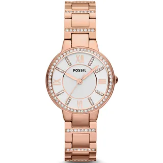 Quarzuhr FOSSIL "VIRGINIA, ES3284" Armbanduhren rosegold (roségoldfarben) Damen Quarzuhren Armbanduhr, Damenuhr, analog