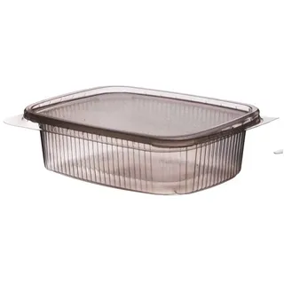 250 Feinkost Verpackungsbecher 125ml/125ccm  klar rechteckig PP recycelbar mit Deckel im Kombipack