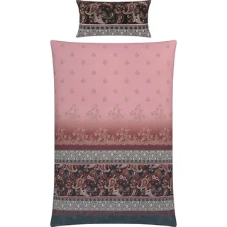 Erwin Müller Mako-Satin Paisley Rosa 135 x 200 cm + 40 x 80 cm