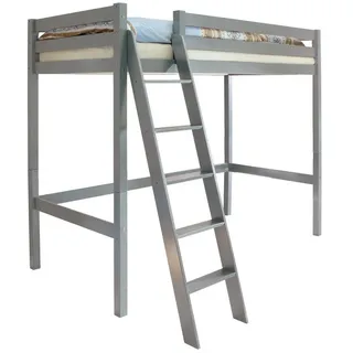 TICAA Hochbett Matthias 90 x 200 cm Kiefer hellgrau