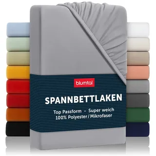 Blumtal Spannbettlaken Mikrofaser 90 x 200 cm grau