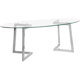 Beliani Couchtisch Silber, Transparent, Glas, 120x45x60 cm, Wohnzimmer, Wohnzimmertische, Couchtische
