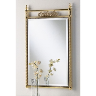 Casa Padrino Luxus Messing Spiegel 64 x H. 106 cm - Rechteckiger Messing Wandspiegel - Garderoben Spiegel - Luxus Möbel - Hotel Möbel - Luxus Qualität - Made in Italy