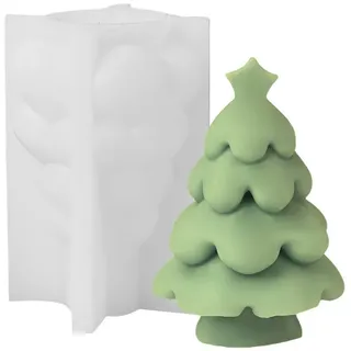 DistrEbution Silikonform Weihnachten, Kerzenform, Gießform aus Silikon, wiederverwendbare Form für Weihnachtskerzen Weihnachtsbaum