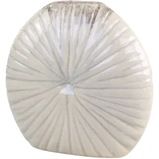 Chic Antique Flache Niort Vase mit Rillen, H25/L24,5/B5,5 cm, latte