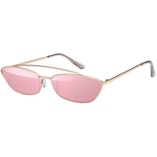 BEZLIT Eyewear Sonnenbrille Rundglas Designer Damen Sonnenbrille (1-St) mit schwarzen, rosa-grün, silber-verspiegelt und silber-hellblau rosa
