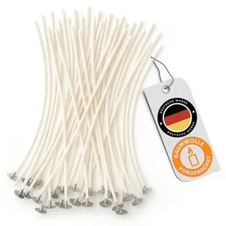Kerzendochte 10cm vorgewachst mit Metallfuß – 100 Stück für DIY-Kerzen