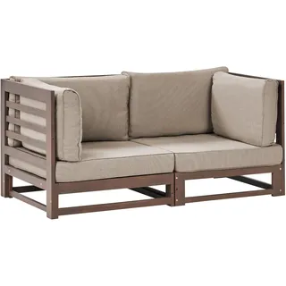 Beliani Gartensofa 150 x 72 x 0 cm Dunkelbraun