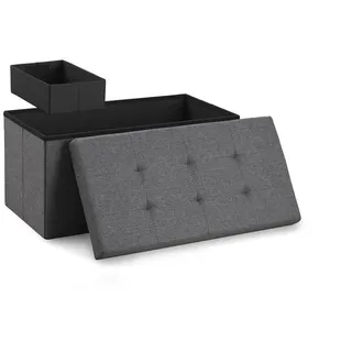 Blumtal Sitzbank mit Stauraum Kunststoff 76 x 38 x 38 cm Grau