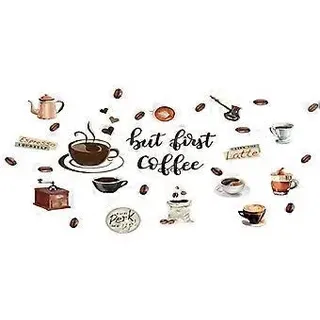 Wandaufkleber Für Caf√© Und Küche, Wandaufkleber Mit Sprüchen Und Buchstaben Zum Thema Kaffee