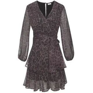 LASCANA Druckkleid Sommerkleid Leomuster Braun 36