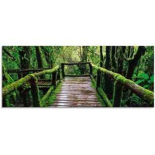 Glasbild »Brückenpfad im Wald«, Asien, (1 St.), in verschiedenen Größen, 30142435-0 grün B/H: 125 cm x 50 cm