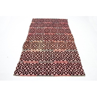 Wollteppich »Kelim Afghan Teppich handgewebt mehrfarbig«, morgenland, rechteckig, Höhe: 6 mm, Kurzflor bunt