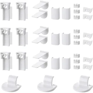 Rhsemi Plissee Ersatzteile Set Klemmträger Zubehör: 6 Kit 36 Stück Plissee Klemmträger Zubehör Klemmfix Halterung,Ancable klemmfix Halterung,Bohren geeignet für Plissees Montage ohne Bohren