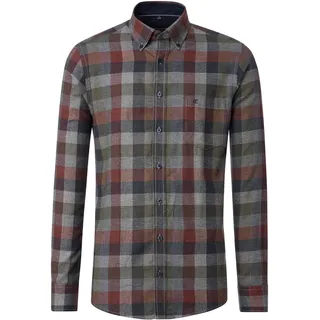 Flanellhemd Langarm in XXL Größen von Casa Moda grün kariert, Größe:4XL - 4XL Große Größen