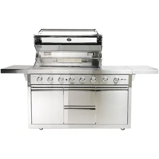 SANTOS P-618 Gasgrill Edelstahl mit 6 Hauptbrennern plus Infrarot-Heckbrenner und 800 Grad-Seitenbrenner