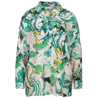 Rich & Royal Langarmbluse Bedruckte Oversize Bluse aus Viskose grün 38