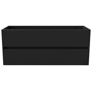 Belvit Waschbeckenschrank Drava, in verschiedenen Größen und Farben mit 2 Softclose Schubladen (1-St) Unterschrank zur Wandmontage, Schubladen grifflos, mit Montagematerial schwarz 120 cm x 50 cm x 45 cm