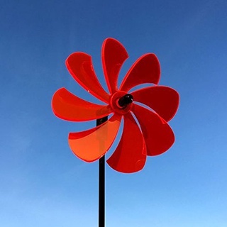 Elliot Lichtzauber - Sonnenfänger Windrad/stehendes Windspiel, 12 cm, inkl. 100 cm Stab, rot