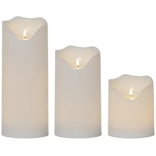 MARELIDA XXL LED Kerzen 3 St. weiß