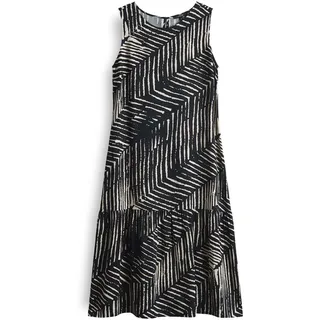 OPUS Damen Midikleid | WICY Palm Leaves Bedruckte A-Linie mit Volant Black, 44 - 44