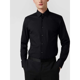 Slim Fit Business-Hemd mit Stretch-Anteil, Black, 44