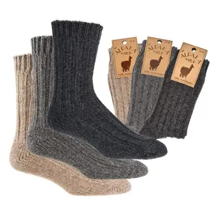 FussFreunde 2 Paar, 100% Wollsocken mit Alpaka, 65% Schurwolle, 35% Alpaka mit Anti-Loch-Garantie - 39-42
