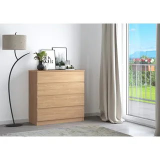 Erst-Holz Kommode Massivholz Buche Sideboard Anrichte 4 Schubladen 90.51-90