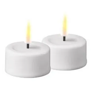 Deluxe Homeart LED-Kerze LED Kerze Weiss Teelicht weiß Ø 4,1 cm x 4,5 cm