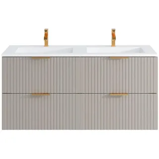vente-unique Waschbeckenunterschrank hängend 120 x 57 x 46 cm Beige