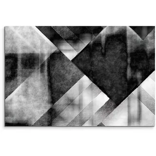 Sinus Art Leinwandbild 120x80cm Wandbild Hintergrund Geometrie abstrakt schwarz weiß