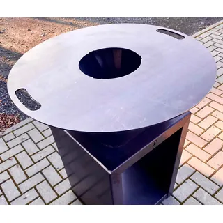 ZIEGER Grillplatte Feuerplatte/ Grillplatte 60cm aus 5mm Stahl silberfarben Ø 600,00 cm