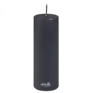 Sovie CANDLES Stumpenkerze in Schwarz Ø 50 mm x H 150 mm - 12 Stück - Brenndauer ca. 42 Std. - Flachkopf