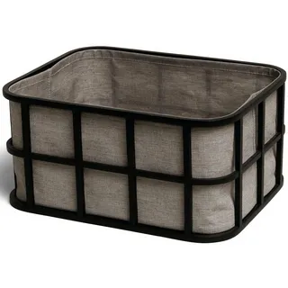 Möve Aufbewahrungskorb Bamboo grau/schwarz 32 x 32 x 20 cm