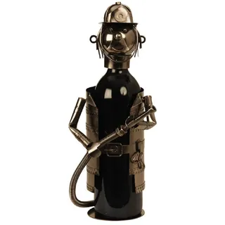 Flaschenhalter Wein Feuerwehrmann Metall Flaschenständer Weinhalter Metallständer
