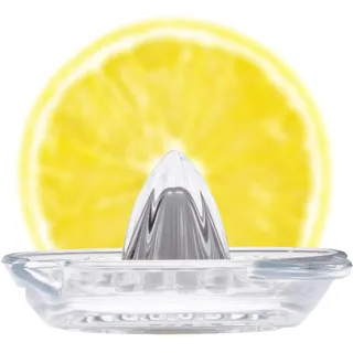 KADAX Zitruspresse aus Natrium-Kalzium Glas, manuelle Zitronenpresse mit Ausgießer, Saftpresse, Zitronenentsafter, Orangenpresse, Limettenpresse (Transparent v2)
