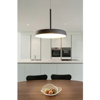 Casablanca LED Lava-Keramik-Pendelleuchte CLAVIO FLAT, IP20, Ø 32cm, 24W 2700K 2680lm, dimmbar, anthrazit / schwarz matt CSB-LV52-LB40S
