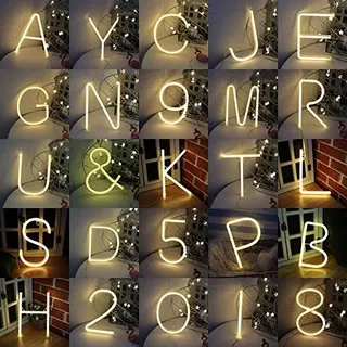 Neon Buchstabe U Neon Buchstabe Leuchtreklame Nachtlicht warmes weißes Licht LED Festzelt Buchstaben Kunst Dekorative Lichter Wanddekor für Kinder Baby Zimmer Hochzeit Party Dekoration Schaufenster