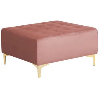 Beliani Ottomane Samtstoff rosa ABERDEEN